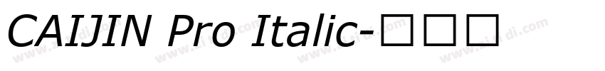CAIJIN Pro Italic字体转换 CAIJIN Pro Italic字体转换